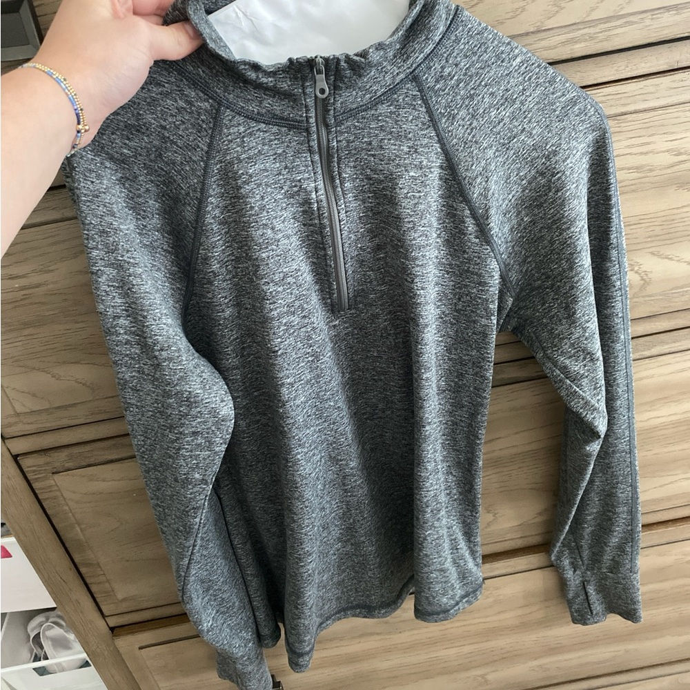 Gray Quarter-Zip Pullover